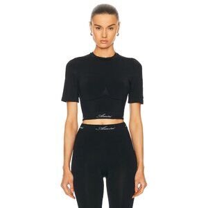 Amiri Seamless Short Sleeve Top in Black